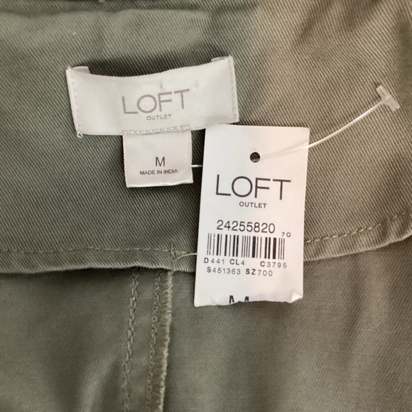 LOFT Olive Green Utility Jacket Embroidered Zip Front M - Picture 6 of 7